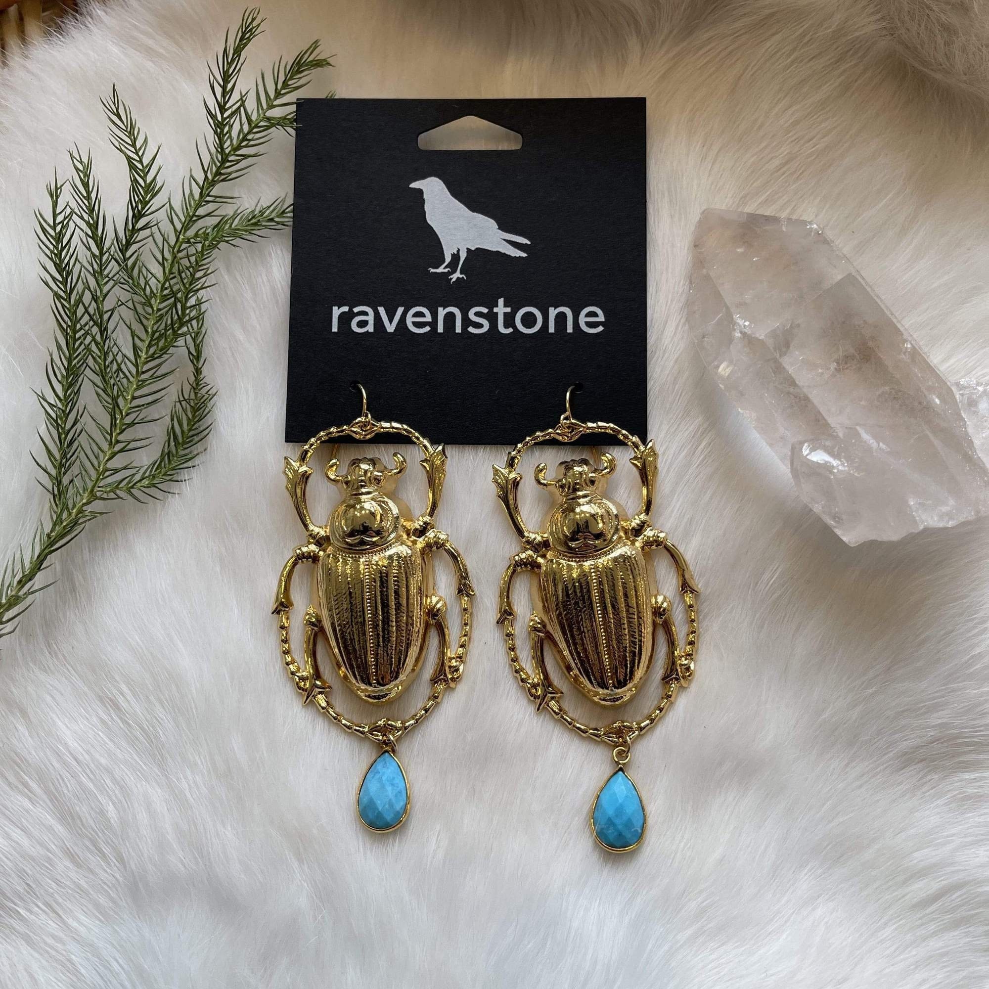 Gold scarab earrings best sale