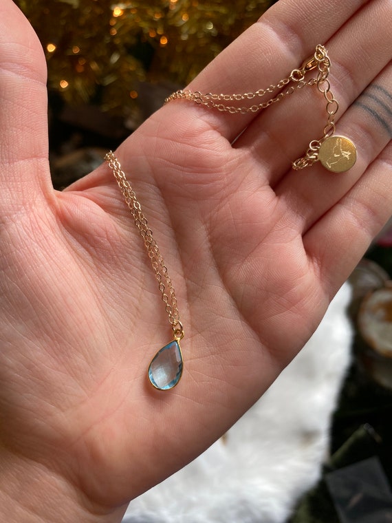 The Blue Topaz Gem Necklace Ravenstone Nickel free Jewelry Etsy