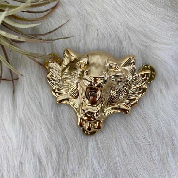 The Giant Golden Cat Pin | Ravenstone | Nickel-Free Jewelry
