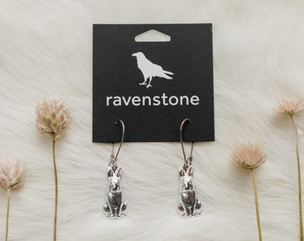 The Little Silver Bunny Rabbit Earrings | Ravenstone | Nickel-Free Jewelry