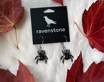 The Midnight Beetle Babe Earrings | Ravenstone | Nickel-Free Jewelry