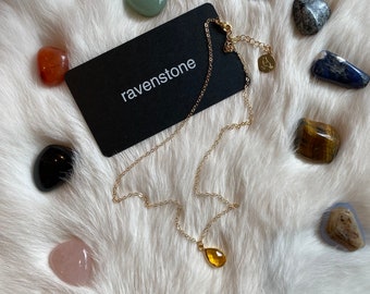 The Citrine Gem Necklace | Ravenstone | Nickel-Free Jewelry