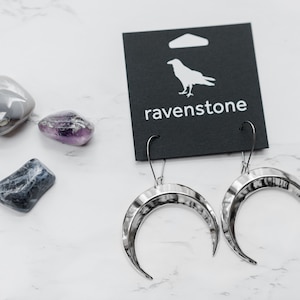 The Big Silver Moon Earrings | Ravenstone | Nickel-Free Jewelry