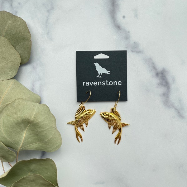 LIMITED EDITION | The 24K Golden Fish Earrings | ravenstone