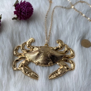 The Golden Crab Necklace | Ravenstone | Nickel-Free Jewelry