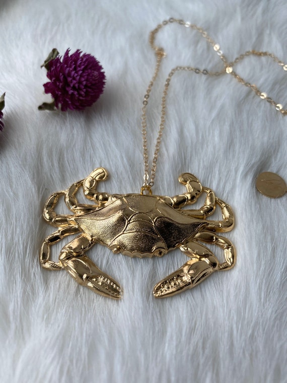 Rose Gold Crab Pendant Necklace – Silver and Gold - Key West