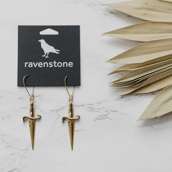The Golden Dagger Earrings | Ravenstone | Nickel-Free Jewelry