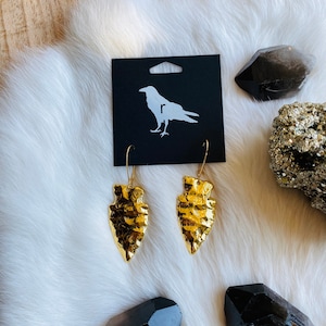 The Golden Arrowhead Earrings | Ravenstone | Nickel-Free Jewelry