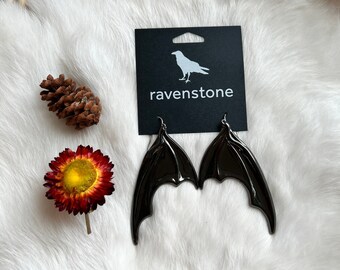 The Midnight Wing Earrings | Ravenstone | Nickel-Free Jewelry