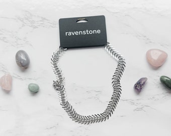 The Silver Spine Choker | Ravenstone | Nickel-Free Jewelry