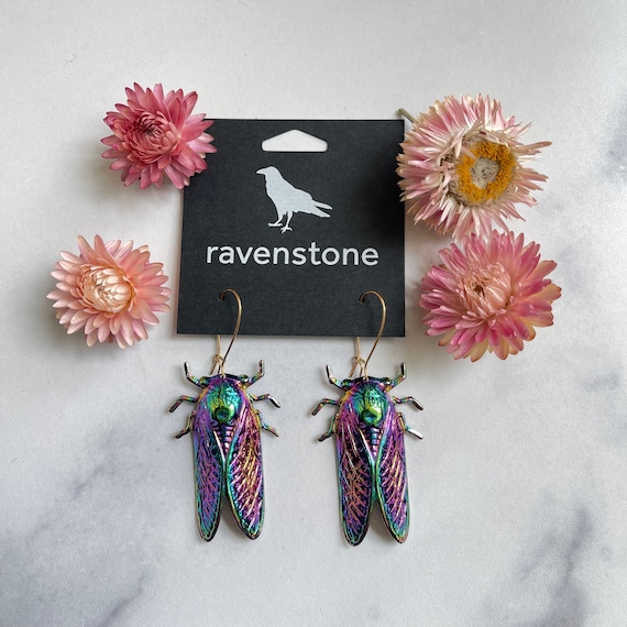 The Psychedelic Cicada Earrings Ravenstone Nickel-Free Jewelry 