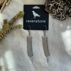 The Silver Spine and Spike Earrings | Ravenstone | Nickel-Free Jewelry