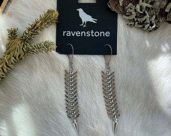 The Silver Spine and Spike Earrings | Ravenstone | Nickel-Free Jewelry