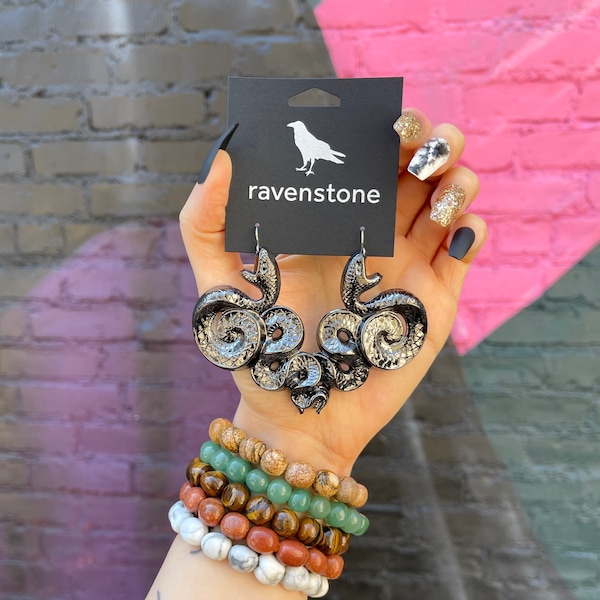 The Midnight Slither Earrings | Ravenstone | Nickel-Free Jewelry