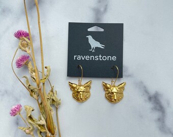Golden Fox Children's earrings with enamel and gold-plated foxes.