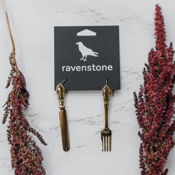 The Golden Utensil Earrings | Ravenstone | Nickel-Free Jewelry