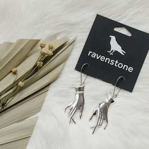 The Silver Hand Earrings | Ravenstone | Nickel-Free Jewelry
