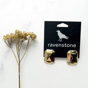 The Golden Gem Stud Earrings | Ravenstone | Nickel-Free Jewelry