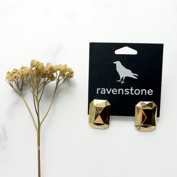 The Golden Gem Stud Earrings | Ravenstone | Nickel-Free Jewelry