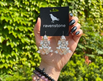 The Silver Toad Earrings | Ravenstone | Nickel-Free Jewelry