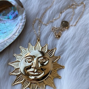 The Giant Golden Sun Necklace | Ravenstone | Nickel-Free Jewelry