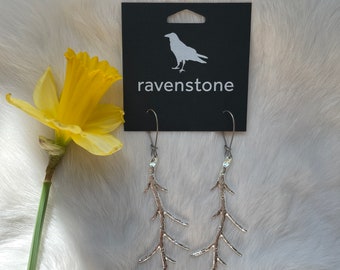 The Silver Tree Branch Earrings | Ravenstone | Nickel-Free Jewelry