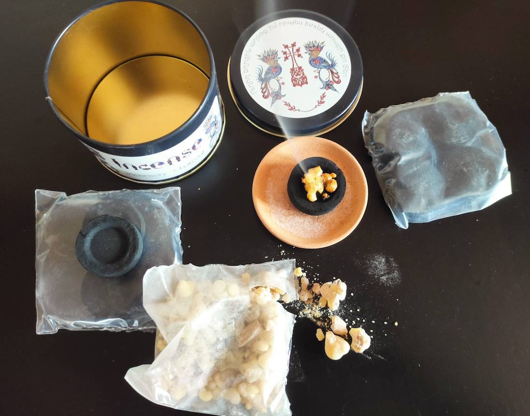 Armenian Incense Set Khoung Khunq Frankincense Resin With Coal Armenian