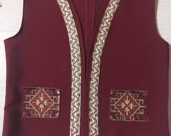 Armenian Traditional Taraz Style Boys' Vest | Folk Costume Piece in Soft and Comfortable Fabric