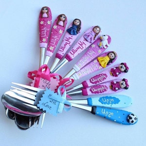 Personalized Polymer Clay Superhero and Character Design Name Utensils | Armenian Gifts for Kids