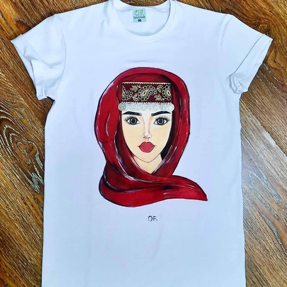 Armenian Traditional Dress Hand Painted Girl Bride Shirt Red | Etsy