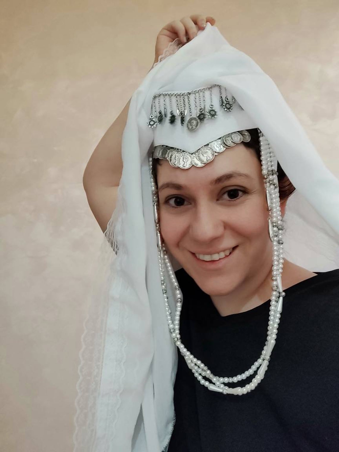 Armenian Traditional Taraz Style Tiara Headdress With Coins Etsy