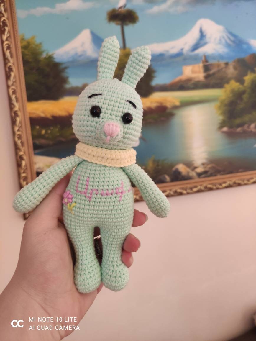 Armenian Crochet Bunny 20cm Handmade Standing Rabbit Soft | Etsy