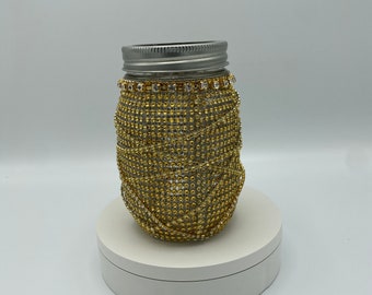 Pot Mason en strass doré