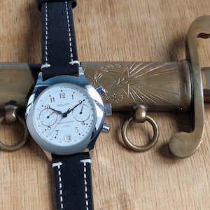 Orologio meccanico russo vintage da uomo POLJOT Cronografo 1MChZ Kirova Cal. 3133 revisionato e funzionante