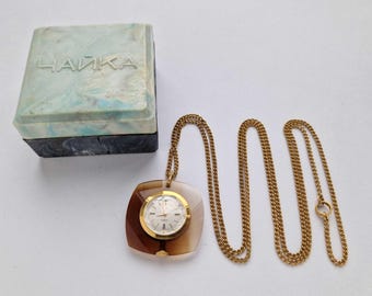 Vintage Tschaika - Damenuhr, Anhänger aus der Tschechoslowakei. Geschenk für sie Original 100% UdSSR.