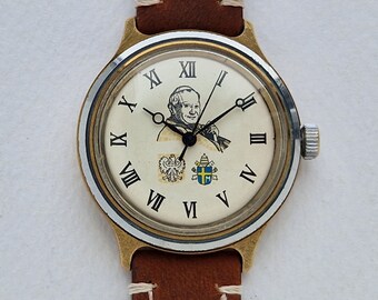 Vintage Soviet mechanical watch Vostok. Pope John Paul II.