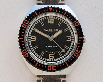 Raketa 3056 Vintage Sovjet-horloge QUARTZ Elektronisch - Mechanisch HYBRIDE uurwerk