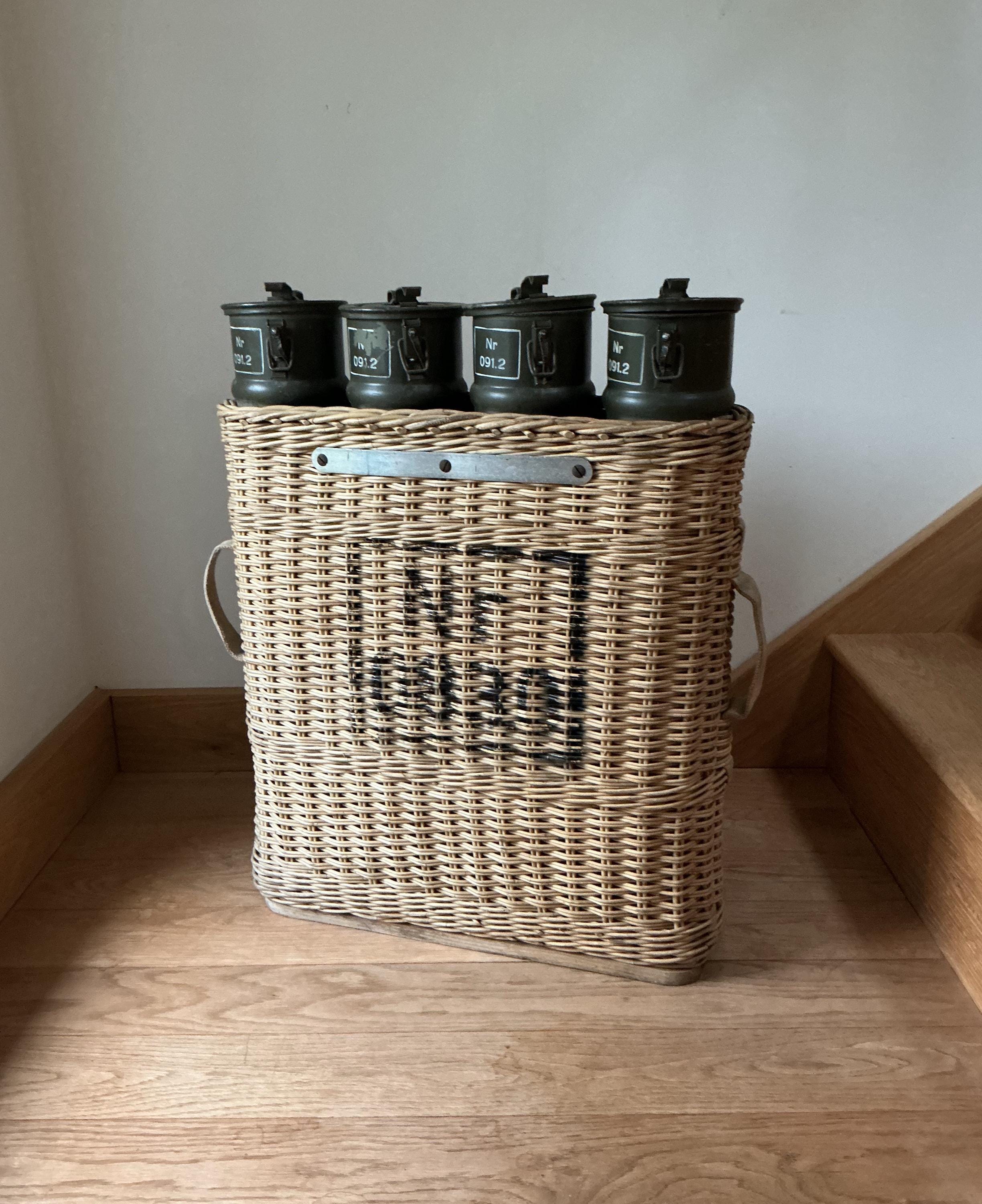 Authentic WW2 Nr 0830 Artillery Shell Wicker Basket Carrier