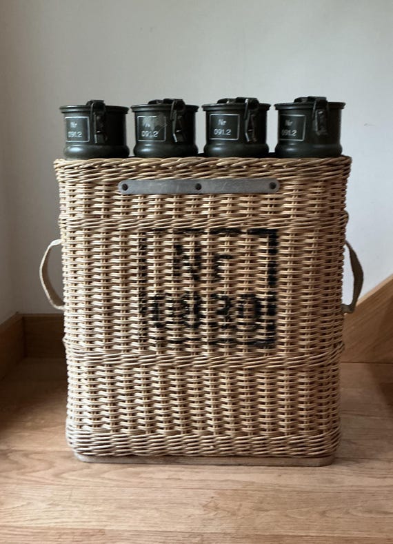 Authentic WW2 Nr 0830 Artillery Shell Wicker Basket Carrier