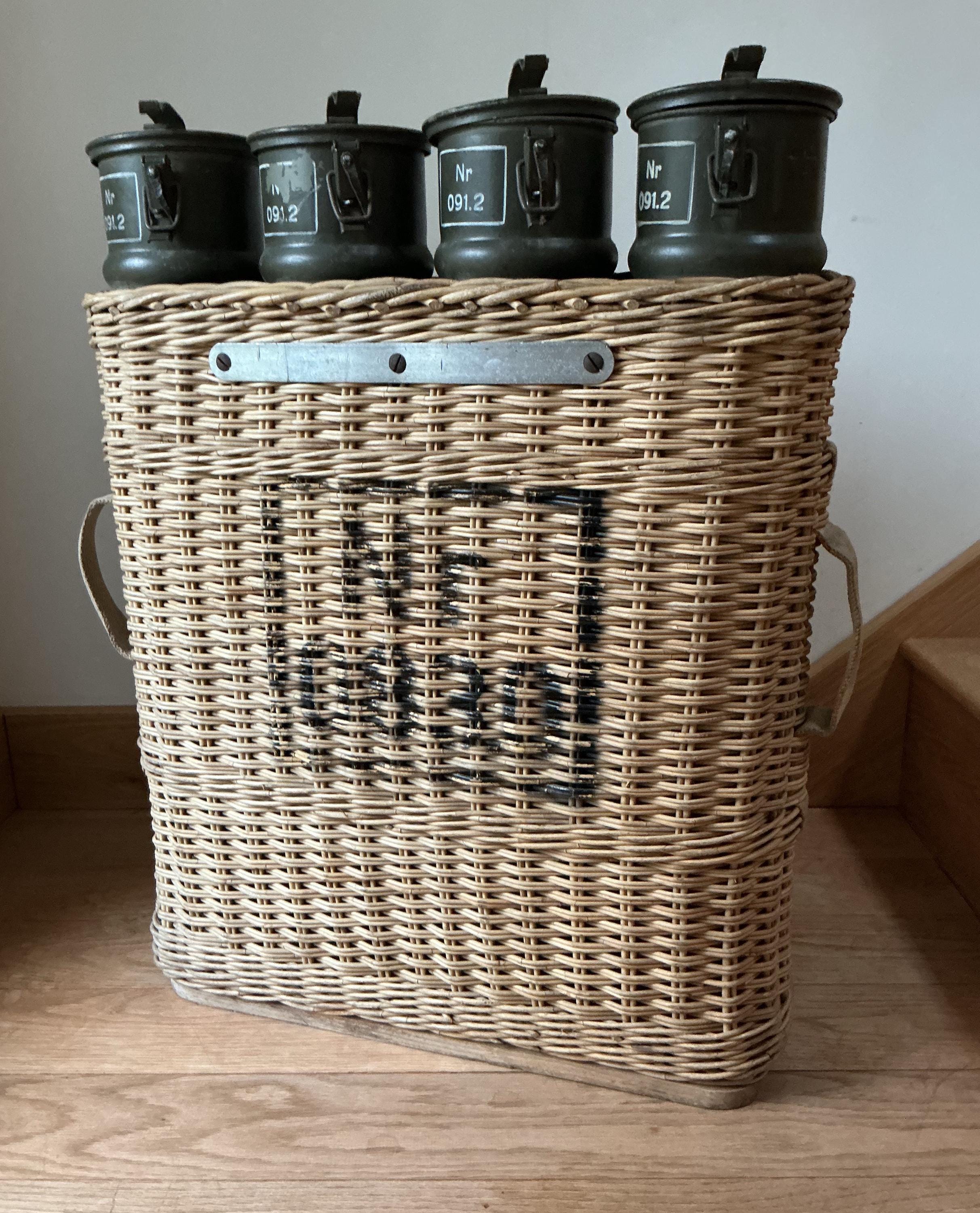 Authentic WW2 Nr 0830 Artillery Shell Wicker Basket Carrier