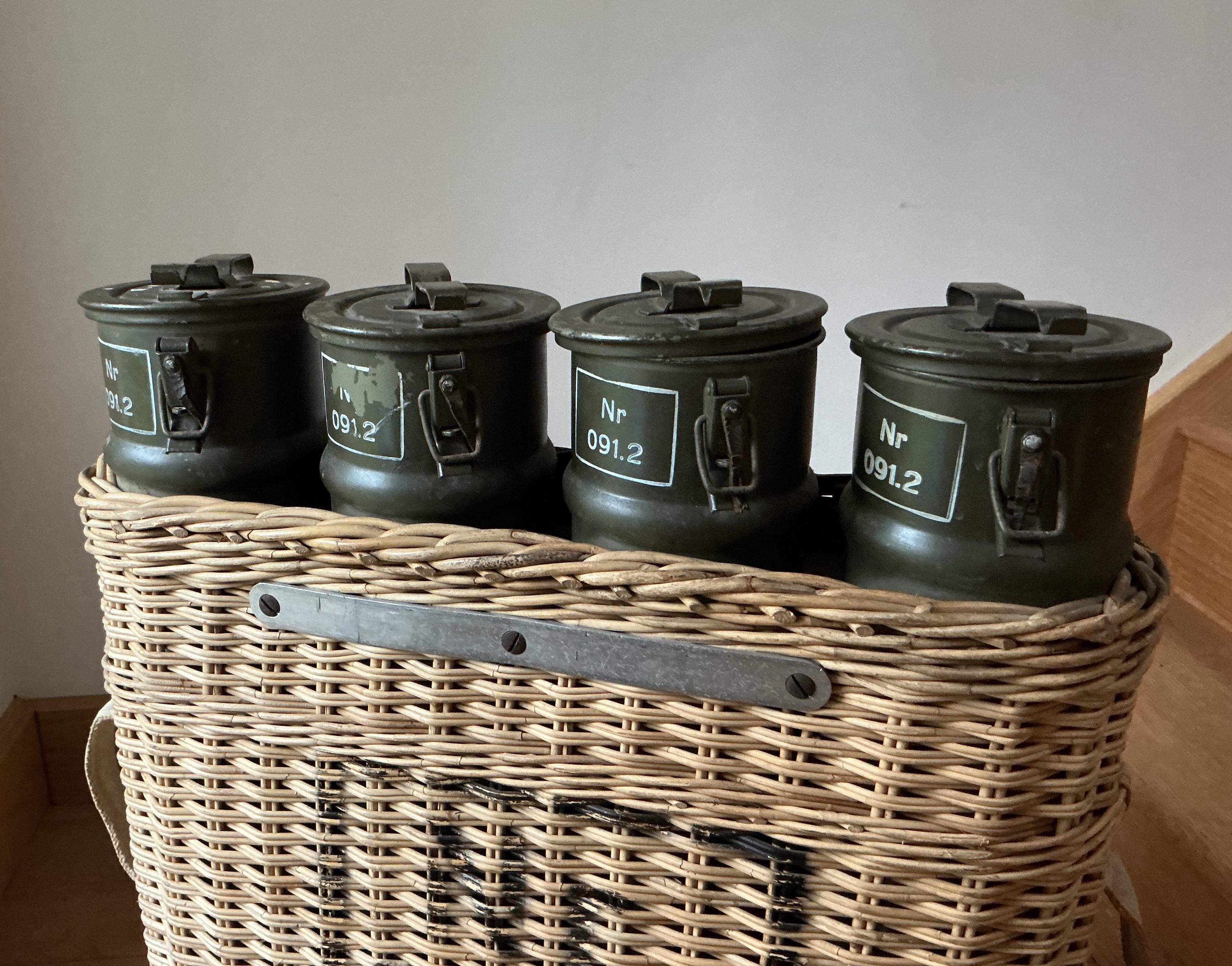 Authentic WW2 Nr 0830 Artillery Shell Wicker Basket Carrier