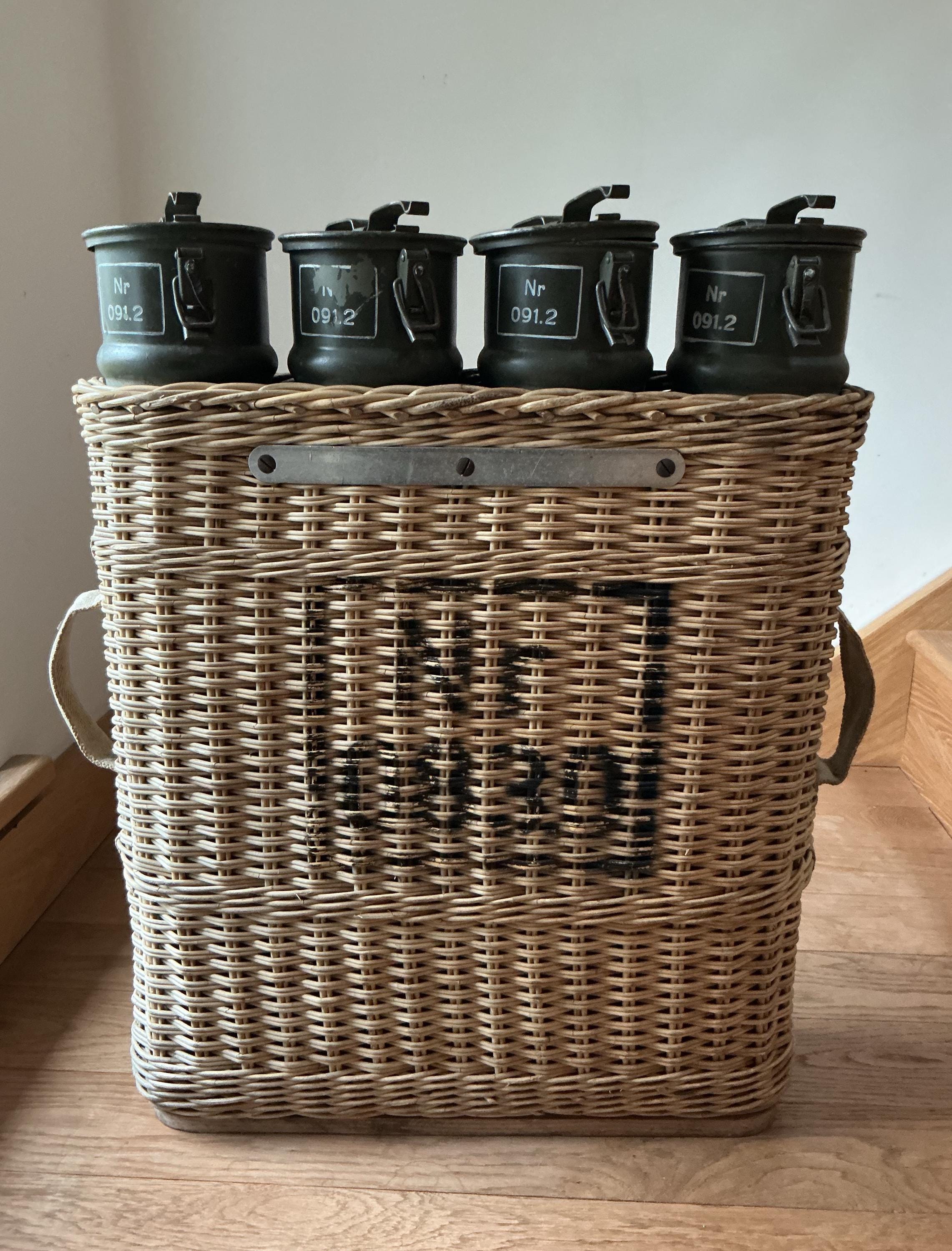 ⊞ドイツ軍＊１９４１＊レーションバッグ/穀物輸送袋（実物） Authentic WW2 Nr 0830 Artillery Shell Wicker Basket Carrier