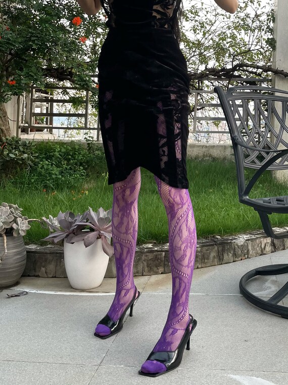 Y2k Swirl Pattern Fishnets Tights 
