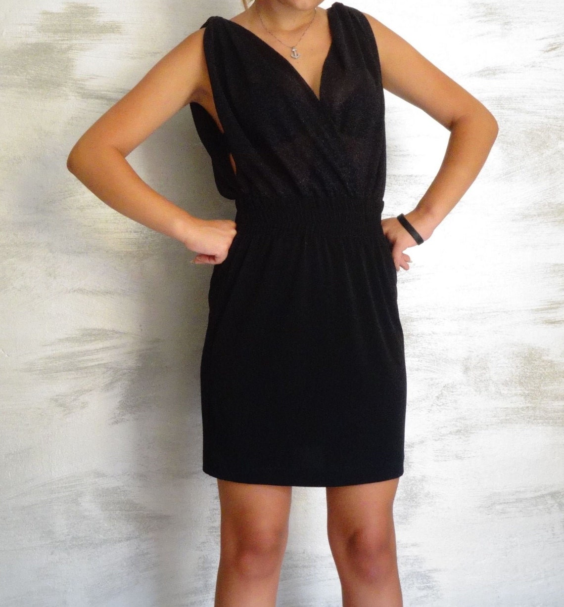 Made in Italy Robe de cérémonie courte Robe noire en jersey Etsy France