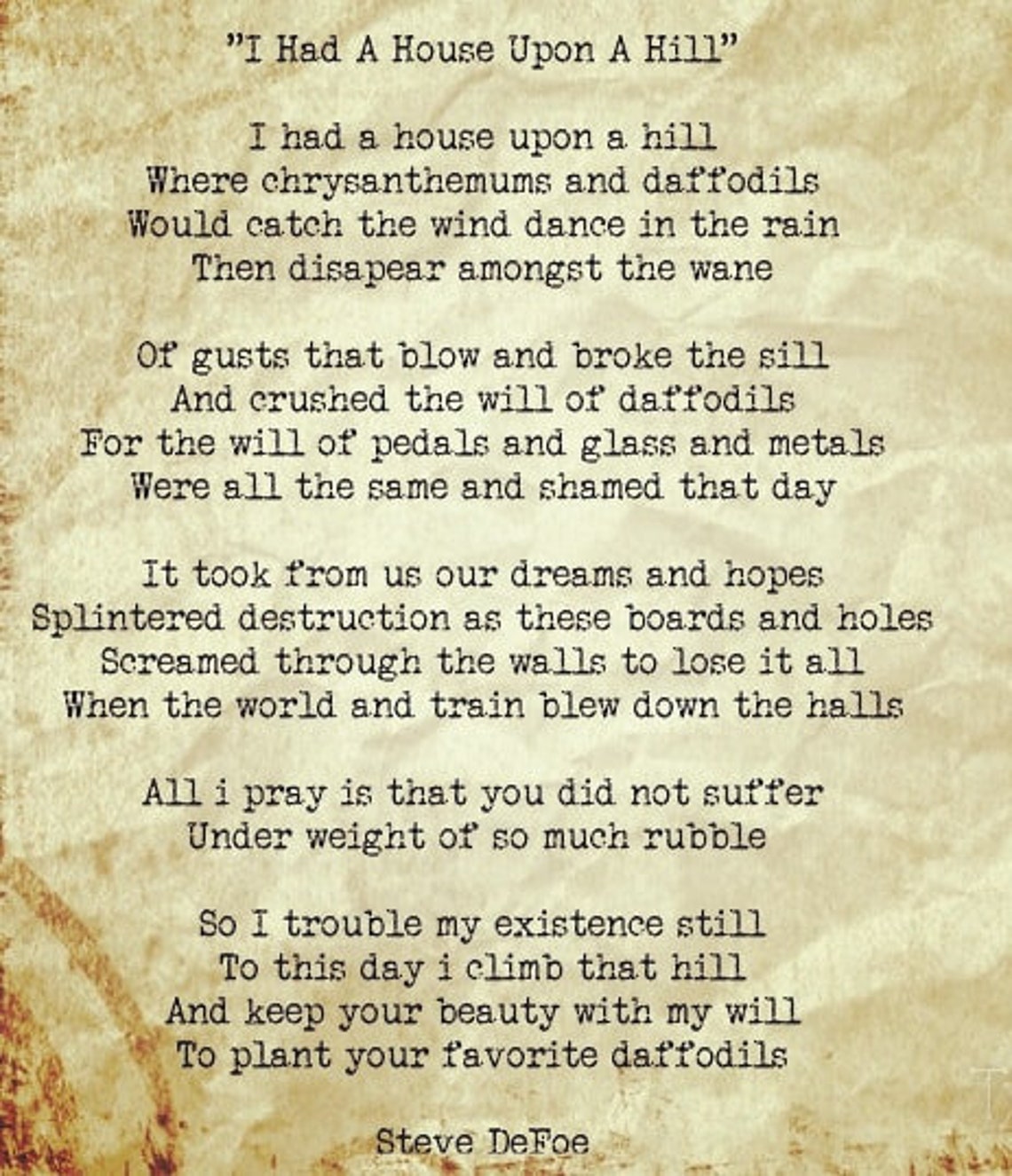 8x10 The Tornado Poem Print Etsy