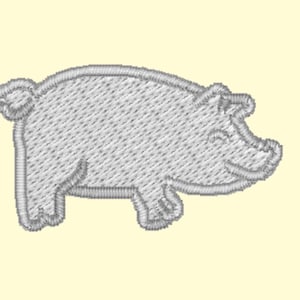 Curly Tail Pig | Arkansas Pig | Embroidery Design PES & DST 1.5&quot;