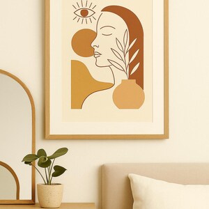 Boho Olho da Natureza – Impressão de Parede Minimalista - Arte de Parede Imprimível, A4 + A3 + Celular, Download Digital de Autocuidado
