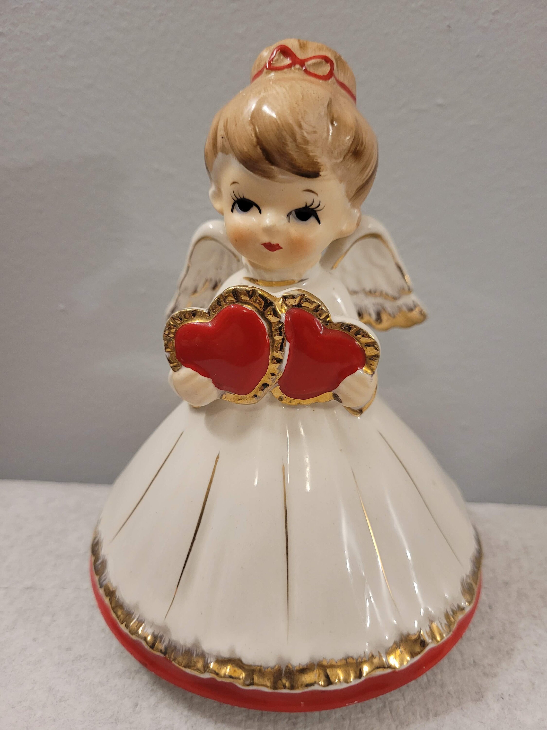 EXCELLENT Lefton Angel Valentine Music Box Girl Holding Etsy