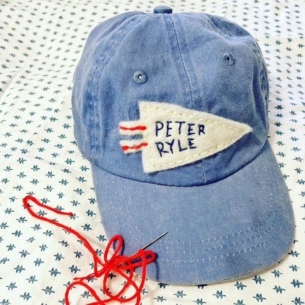 Personalized Kids Baseball Hat: Embroidered Name, Adjustable Leather Strap