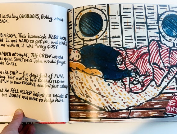 Childrens Book City Of Benares True Story Based In World War Two Linocut Illustration British Original Unique Nostalgic Gift